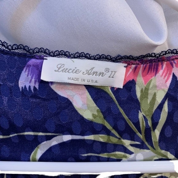 Vintage Lucie Ann II Floral Lacey Lingerie Robe Kimono Made in USA Size Medium - Picture 3 of 14